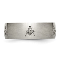 Load image into Gallery viewer, Chisel Titanium Brushed Masonic Laser Design 8mm Band
