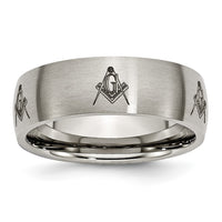 Load image into Gallery viewer, Chisel Titanium Brushed Masonic Laser Design 8mm Band
