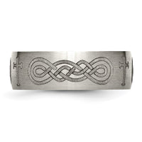 Load image into Gallery viewer, Chisel Titanium Brushed Cross Laser Design 8mm Band
