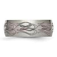 Load image into Gallery viewer, Chisel Titanium Brushed Flame Laser Design 8mm Band

