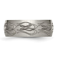 Load image into Gallery viewer, Chisel Titanium Brushed Flame Laser Design 8mm Band

