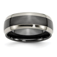 Load image into Gallery viewer, Chisel Titanium Grey and Black Ti Polished 8mm Band
