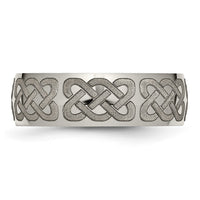 Load image into Gallery viewer, Chisel Titanium Polished Celtic Laser Design 8mm Band
