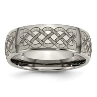 Load image into Gallery viewer, Chisel Titanium Polished Celtic Laser Design 8mm Band
