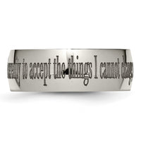 Load image into Gallery viewer, Chisel Titanium Polished Serenity Prayer Laser Design 8mm Band
