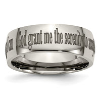 Load image into Gallery viewer, Chisel Titanium Polished Serenity Prayer Laser Design 8mm Band
