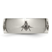 Load image into Gallery viewer, Chisel Titanium Polished Masonic Laser Design 8mm Band
