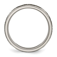 Load image into Gallery viewer, Chisel Titanium Polished Cross with Flames Laser Design 8mm Band
