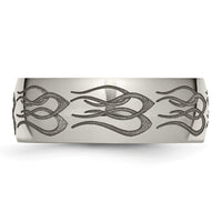 Load image into Gallery viewer, Chisel Titanium Polished Flame Laser Design 8mm Band
