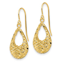 Load image into Gallery viewer, 10K Textured D/C Shepherd Hook Dangle Earrings
