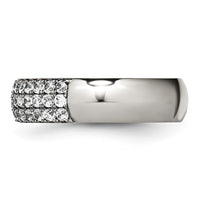 Load image into Gallery viewer, Chisel Titanium Polished Multi-row CZ 7mm Band
