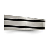 Load image into Gallery viewer, Chisel Titanium Brushed and Polished Black IP-plated CZ Signet Ring
