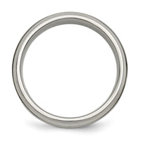 Load image into Gallery viewer, Chisel Titanium Polished 1/5 Carat Diamond Ridged Edge 7mm Band
