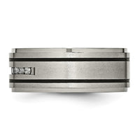 Load image into Gallery viewer, Chisel Titanium Brushed Polished and Enameled 1/4 Carat Diamond 9mm Band
