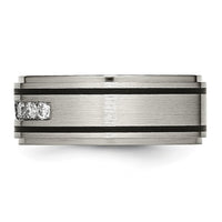 Load image into Gallery viewer, Chisel Titanium Brushed Polished and Enameled 1/2 Carat Diamond 9mm Band
