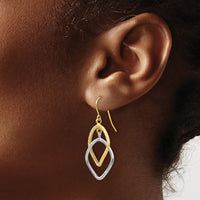Load image into Gallery viewer, 10K Two-tone Shepherd Hook Dangle Earrings
