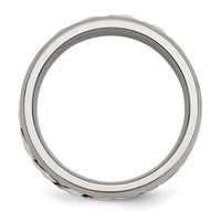 Load image into Gallery viewer, Chisel Titanium with Sterling Silver Inlay Polished 1pt. Diamond 7mm Band
