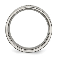 Load image into Gallery viewer, Chisel Titanium Brushed 1/15 Carat Diamond Cross 8mm Flat Band
