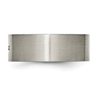 Load image into Gallery viewer, Chisel Titanium Brushed 1/15 Carat Diamond Cross 8mm Flat Band
