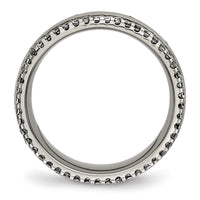Load image into Gallery viewer, Chisel Titanium Polished with CZ 6.5mm Concave Band

