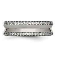 Load image into Gallery viewer, Chisel Titanium Polished with CZ 6.5mm Concave Band
