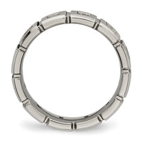 Load image into Gallery viewer, Chisel Titanium Brushed and Polished with CZ 5mm Grooved Band
