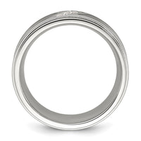 Load image into Gallery viewer, Chisel Titanium Polished with Black Carbon Fiber Inlay and CZ 8mm Band
