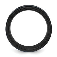 Load image into Gallery viewer, Chisel Titanium Brushed and Polished Black and Blue IP-plated 8mm Band

