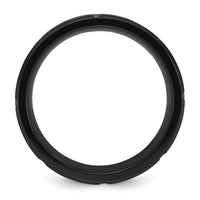 Load image into Gallery viewer, Chisel Titanium Brushed and Polished Black IP-plated Notched 8mm Band
