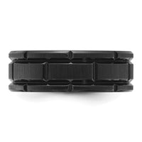 Load image into Gallery viewer, Chisel Titanium Brushed and Polished Black IP-plated Notched 8mm Band

