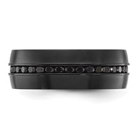 Load image into Gallery viewer, Chisel Titanium Brushed Black IP-plated with Black CZ 8mm Band
