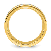 Load image into Gallery viewer, Chisel Titanium Polished with Brushed Center Yellow IP-plated CZ 8mm Band
