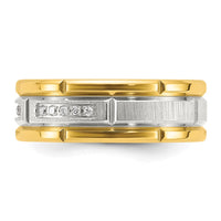 Load image into Gallery viewer, Chisel Titanium Polished with Brushed Center Yellow IP-plated CZ 8mm Band

