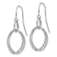 Load image into Gallery viewer, 10K White Gold Polished and Textured Shepherd Hook Earrings

