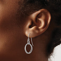 Load image into Gallery viewer, 10K White Gold Polished and Textured Shepherd Hook Earrings
