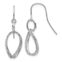 Load image into Gallery viewer, 10K White Gold Polished and Textured Shepherd Hook Earrings
