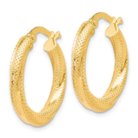 Load image into Gallery viewer, 10K Textured Hinged Hoop Earrings
