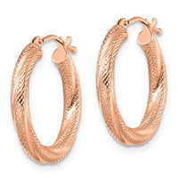 Load image into Gallery viewer, 10K Rose Gold Textured Hinged Hoop Earrings
