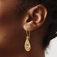 Load image into Gallery viewer, 10K w/White and Rose Rhodium D/C Dangle Earrings
