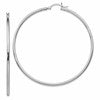 Sterling Silver Rhodium-plated Polished Hinged Hoop Earrings