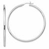 Sterling Silver Rhodium-plated Polished Hinged Hoop Earrings