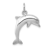 Load image into Gallery viewer, 14k White Gold Dolphin Charm
