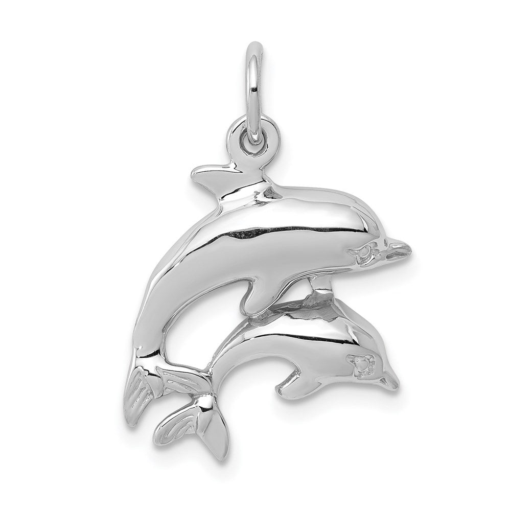 14k White Gold Dolphin Charm