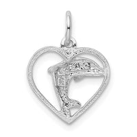 Load image into Gallery viewer, 14k White Gold Dolphin in Heart Charm

