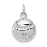 Load image into Gallery viewer, 14k White Gold Baseball Charm
