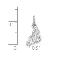 Load image into Gallery viewer, 14KW White Gold Casted Script Letter A Initial Charm

