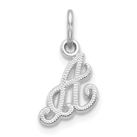 Load image into Gallery viewer, 14KW White Gold Casted Script Letter A Initial Charm

