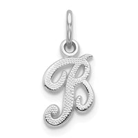 Load image into Gallery viewer, 14KW White Gold Casted Script Letter B Initial Charm
