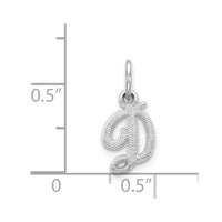 Load image into Gallery viewer, 14KW White Gold Casted Script Letter D Initial Charm
