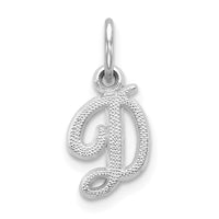 Load image into Gallery viewer, 14KW White Gold Casted Script Letter D Initial Charm
